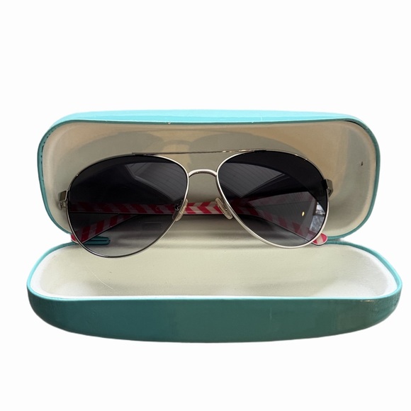 Kate Spade Blossom Aviator Sunglasses w/ Case | Gray Lenses | Chic & Playful - Picture 2 of 7